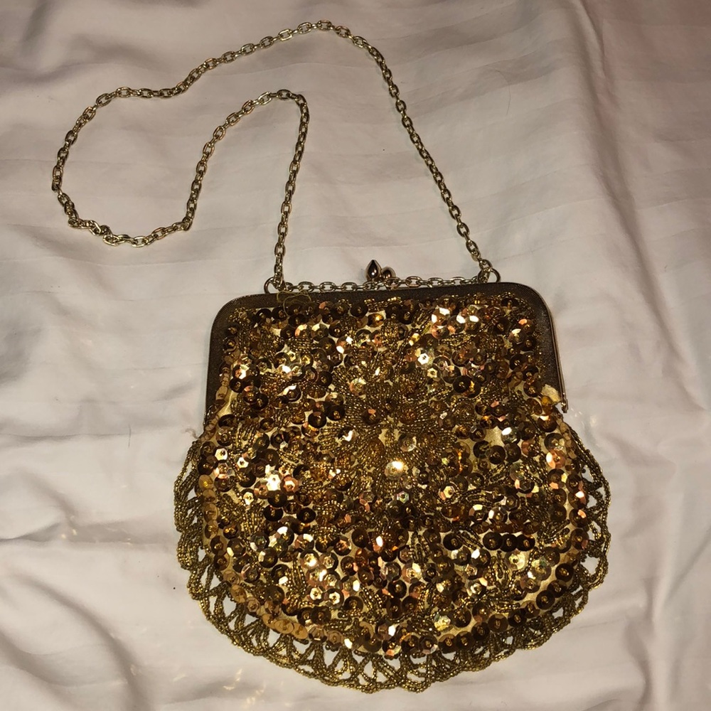Vintage Gold Sequin Purse